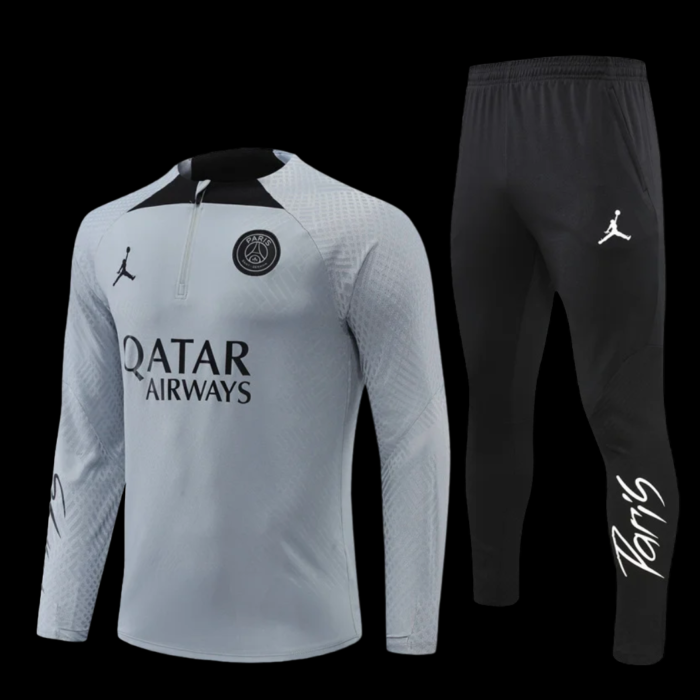 PSG Grey/Black 1/4 Zip tracksuit