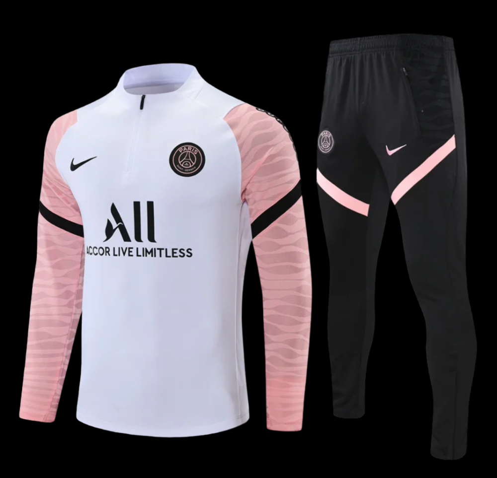 Paris Saint-Germain 21/22 Training Tracksuit (Black & Pink) - Image 3