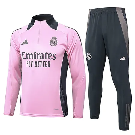 Pink/Grey Real Madrid Tracksuit Kit